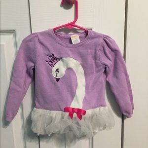 🔴 Purple sweater with swan - Gymboree